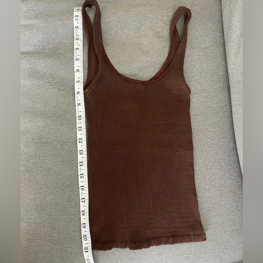 bebe Brown Ribbed Tank Top - Picture 2 of 4